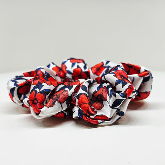 Silk Scrunchies -Red Geranium