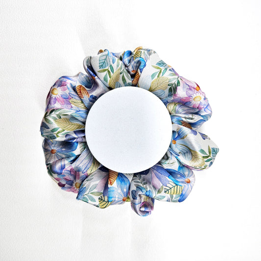 Silk Scrunchies -Soft Horizon Blooms