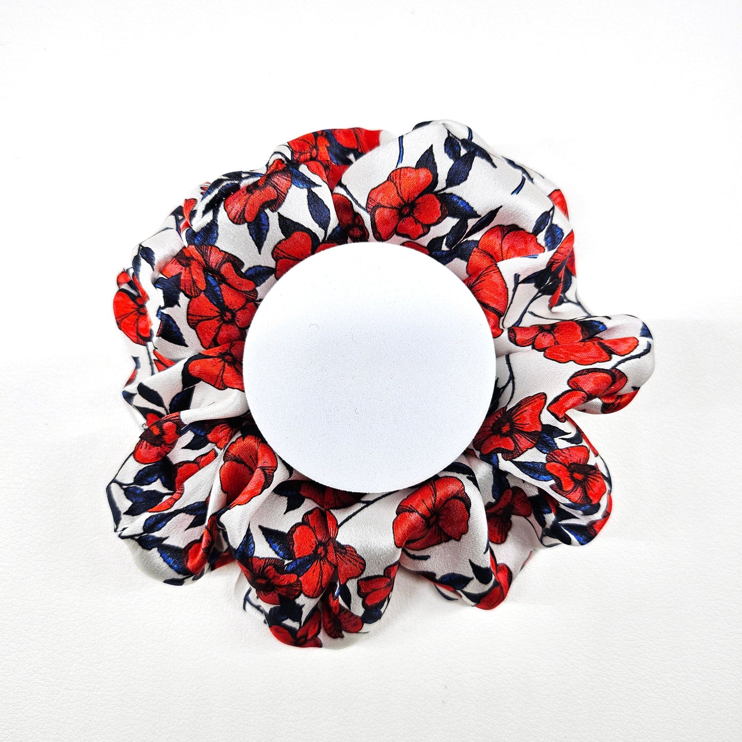 Silk Scrunchies -Red Geranium